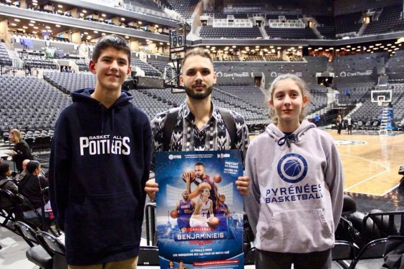 Les gagnants du Challenge Benjamin(e)s 2017 avec Evan Fournier